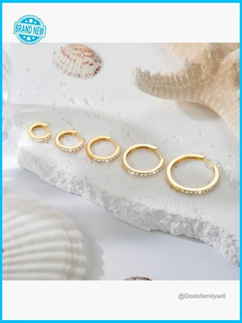 14K Gold Hoop Earrings with Cubic Zirconia Elegant Stackable Sizes 12-25mm